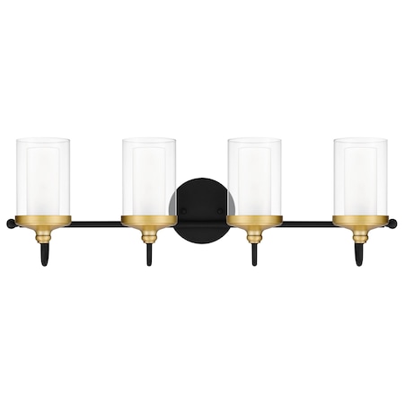 Rowland 4-Light Matte Black Vanity Light